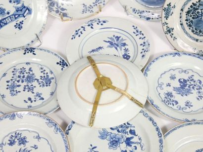 null CHINA,

Porcelain lot with blue monochrome decoration including a large dish...