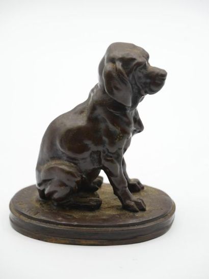 null A. JACQUEMART (1824-1896) According to, 
Sitting dog
Bronze print with shaded...