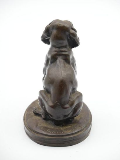 null A. JACQUEMART (1824-1896) According to, 
Sitting dog
Bronze print with shaded...