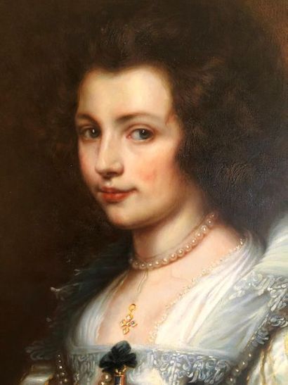 null Antoine VAN DYCK (1599-1641) D'après, 

Portrait de Marie-Louise de Tassis

Huile...