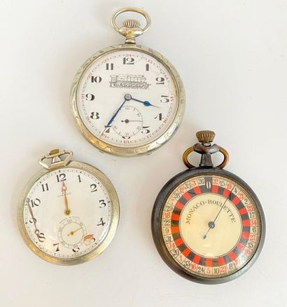 XXe SIECLE Monaco-Roulette
Jeu de roulette sous forme de montre de gousset en métal...