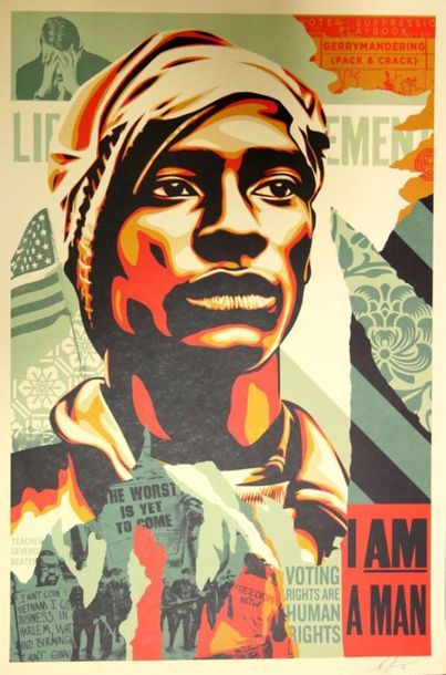 null Shepard Fairey OBEY (1970)
Voting Rights are Human Rights.
Colour silkscreen
Signed...