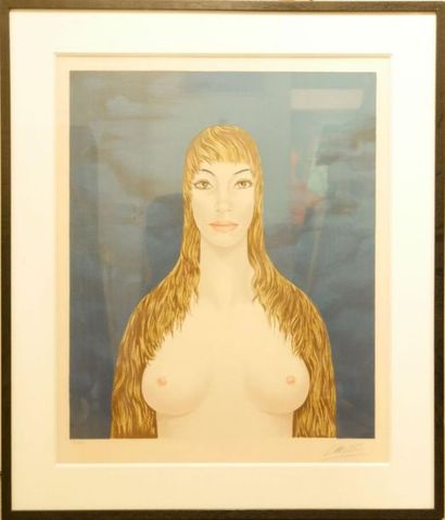 null Félix LABISSE (1905 - 1982)
Portrait of a woman with bare bust
Lithograph numbered...