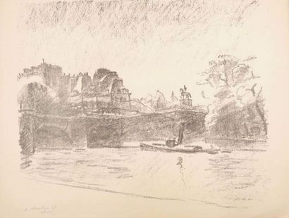 null Maurice ASSELIN (1882-1947) 
View of a bridge
Lithograph signed, dated 27 and...