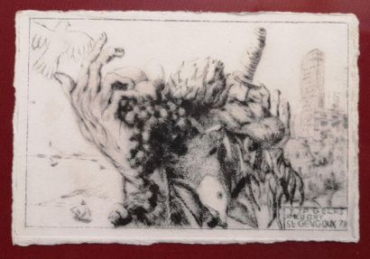 null Jean-Pierre GELAS (XXth century) :
Abstract composition
Etching signed, located...