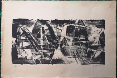 null André BRECHET (1921-1993):
Composition
Lithograph, signed lower right and numbered...