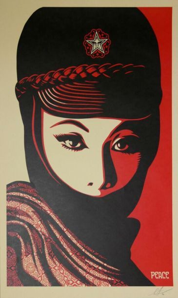 null Shepard Fairey OBEY (1970)
Peace / Mujer Fatal.
Colour silkscreen
Signed and...