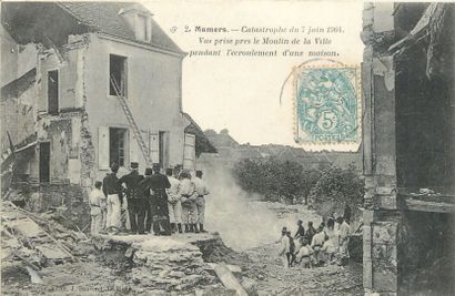 null 58 DISASTER POST CARDS: Various Departments. Of which" Cambrai-During the Fire-Saint...
