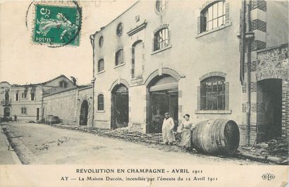 null 11 CARTES POSTALES EMEUTES & CATASTROPHE : Sélection Marne. "Révolution en Champagne-Avril...