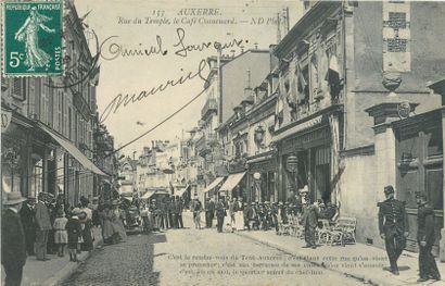 null 30 COFFEE-RESTAURANT POST CARDS: Province. Including" Auxerre-Rue du Temple-le...