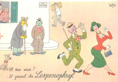 null 11 ILLUSTRATORY POSTCARDS: "Barberousse-Les Chiens and 10cpsm-Albert Dubout...