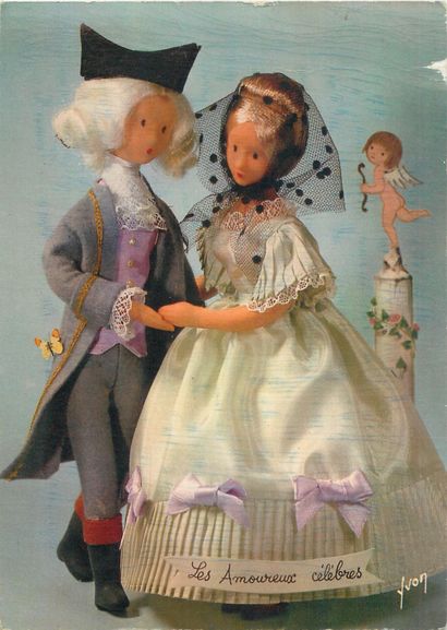 null 12 MODERN POSTCARDS THE DOLLS: 11cpm-The Lovers of Peynet-Yvon: numbered cards:...