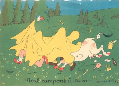null 11 ILLUSTRATORY POSTCARDS: "Barberousse-Les Chiens and 10cpsm-Albert Dubout...