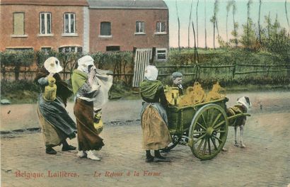null 6 POST CARDS ATTACHED TO DOG(S): Belgium selection. "4cpa-Brussels: Vegetable...