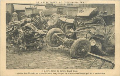 null 58 DISASTER POST CARDS: Various Departments. Of which" Cambrai-During the Fire-Saint...