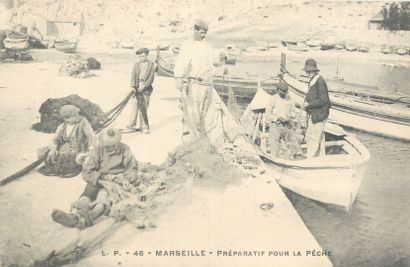 null 10 FISHING POSTCARDS: Bouches du Rhône selection. "288-Cassis-Un coin du Port...