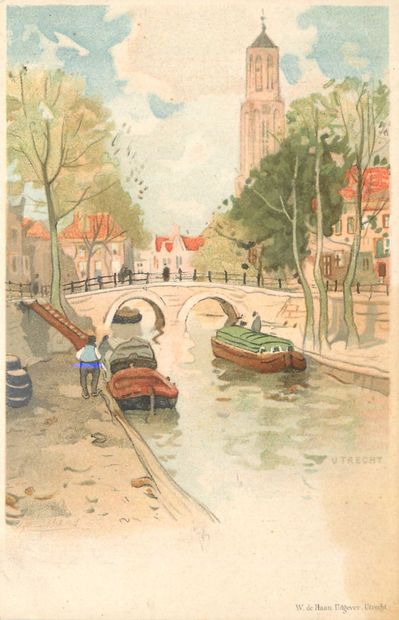 null 18 DUTCH POST CARDS: Small Selection. Including" Amsterdam-Polderhuis en Ruijsdaelkade,...