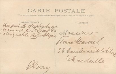 null 4 POSTCARDS & DIRECTED PHOTO CARDS: "Bonnières-Nacelle du dirigeable République,...