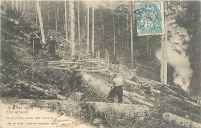null 18 WOODEN POSTAL CARDS and WOOD WORK: Various Departments. Of which" Salau-Cable...