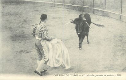 null 24 TAUROMACHY POST CARDS: 2cp-Nîmes and 22cp-Corrida de Toros (from booklet)....