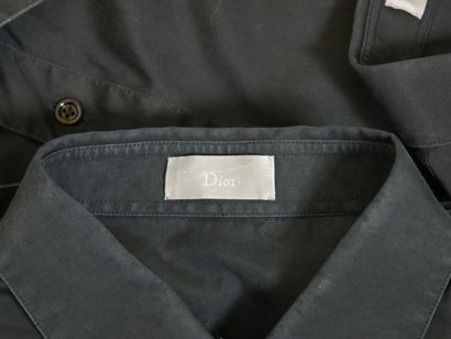 null 
DIOR 




Set of four shirts, straight cut, in black cotton poplin, small folded...