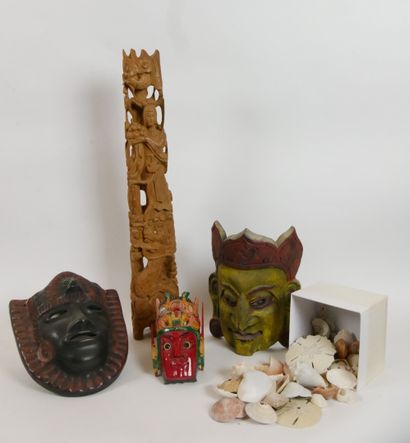 null 
Travel memorabilia including : 




A Balinese polychrome painted wooden mask...