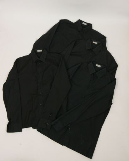 null 
DIOR 




Set of four shirts, straight cut, in black cotton poplin, small folded...
