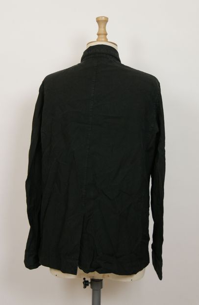 null 
DIOR




Overshirt jacket in black striped cotton, small collar folded over...