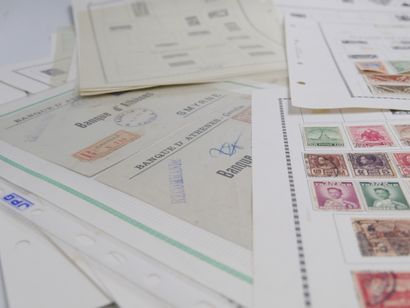 null °/*/**. Three binders and six boxes. Stamps from all over the world to be sorted,...