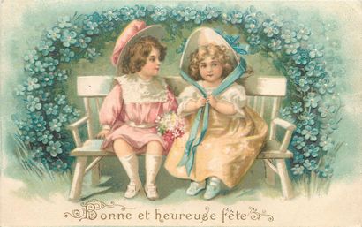 null 63 CARTES POSTALES FANTAISIES : Les Myosotis-25cp et les Pensées-38cp. Dont"...