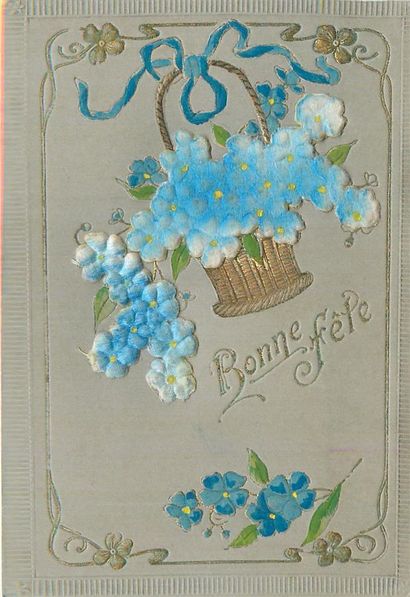 null 63 FANTASTIC POST CARDS: The Myosotis-25cp and the Pensées-38cp. Including "Happy...