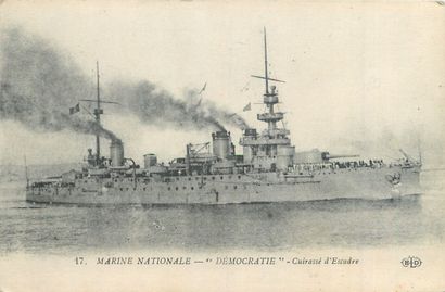 null 50 CARTES POSTALES LA MARINE : France. Cuirassé. Dont" Démocratie-Cuirassé d'Escadre,...