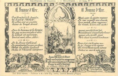 null 19 MILITARIA POStcards: Cantiques de Guerre by Abbot Eug Morice-Curé of Dounoux...
