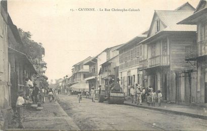 null 1 CARTE POSTALE GUYANE : Sélection. "15 - Cayenne - La Rue Christophe Colomb."...