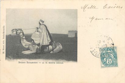 null 7 SPAHIS POST CARDS: Saharan. Edi.Nouri Paris-Marseille, single back, written...