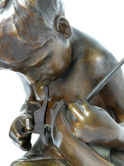 null Emmanuel VILLANIS (1858-1914) 

Enfant du pêcheur 

Sculpture en bronze à patine...