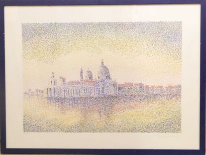 null Lithographie couleurs representant la ville de Venise

Signée en bas à droite...