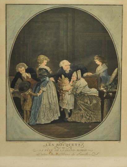  Philibert - Louis DEBUCOURT (1755 - 1832) d'après 
Les bouquets 
Gravure en couleurs...