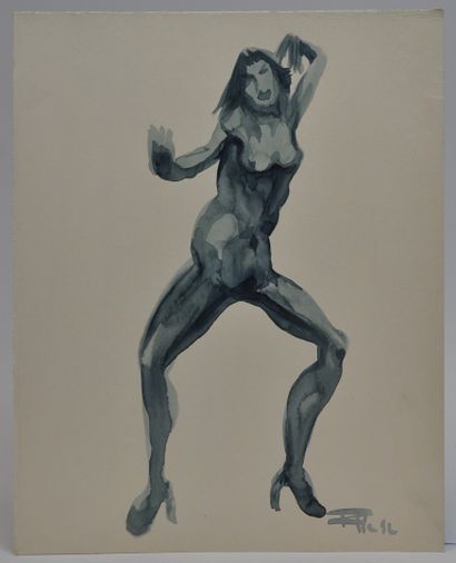  Roger COPPE (Né en 1938) 
Deux nus 
Aquarelles sur papier signées en bas à droite...