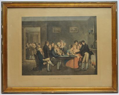  Louis Léopold BOILLY (1761-1845) d'après 
"Le jeu de l'écarté" & "Le jeu de billard"...