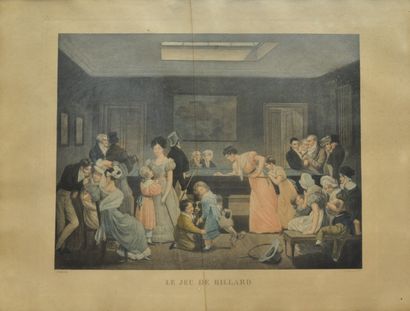  Louis Léopold BOILLY (1761-1845) d'après 
"Le jeu de l'écarté" & "Le jeu de billard"...