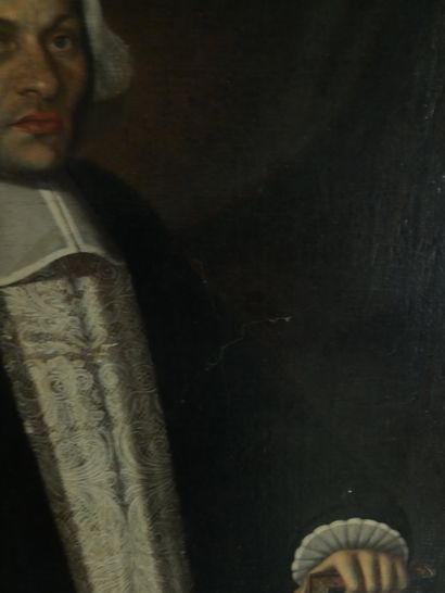 null École Française ou Anglaise du XVIIe siècle

Portrait d'un religieux à mi corps...
