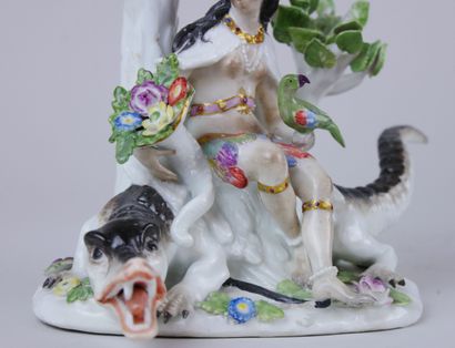 null MEISSEN : 

L'Europe. Groupe en porcelaine à décor polychrome et or. Marqué.

Époque...