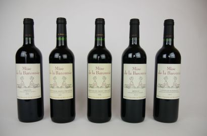 null 
Lot de 5 bouteilles de vins comprenant : 




1 bouteille MISE DE LA BARONNIE...