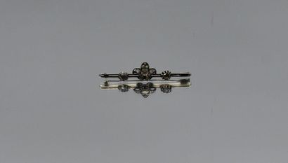 null Broche en argent 925 millièmes partiellement sertie de diamants coussins de...