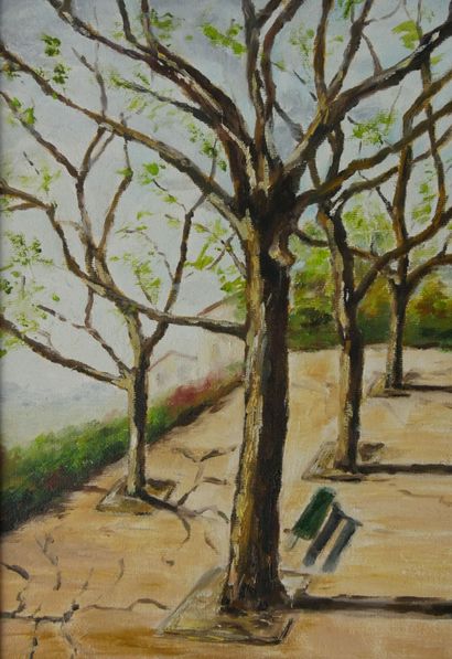 null Jacqueline VABOIS 

A Sunday in Montmartre 

Oil on canvas signed lower right,...