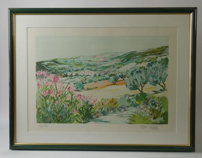  Ray POIRIER (Born in 1938) 
The Drôme of Provence 
Lithograph on paper numbered...