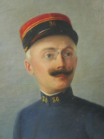null French school of the end of the 19th century 

Portrait of a man in uniform,...