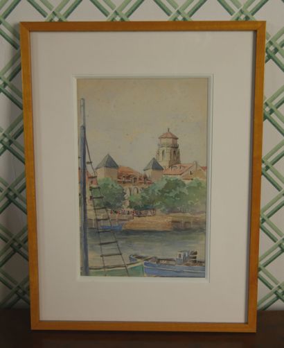 null Marie-Thérèse VABOIS. French school of the XIXth century. 

Lot of four watercolors...