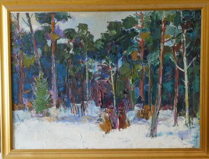null Janis VEISS (born 1928)

Ziema (Winter) 

Oil on isorel, signed lower right,...